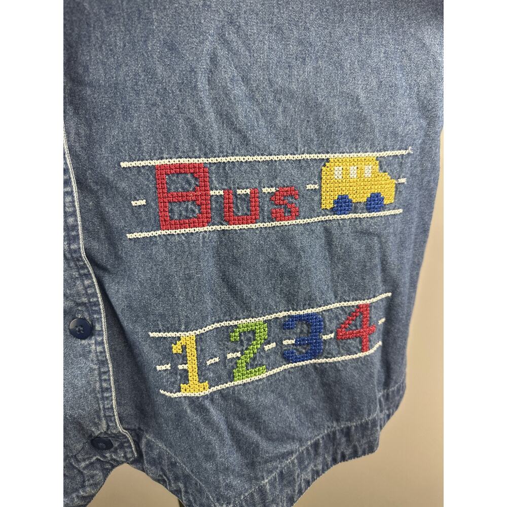 NWT Lemon Grass 90s Denim Vest Embroidered Plus Size 20W 20 Teacher Educator - Picture 6 of 14
